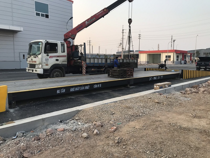 Lắp đặt cân ô tô điện tử 80 tấn tại Bắc Giang