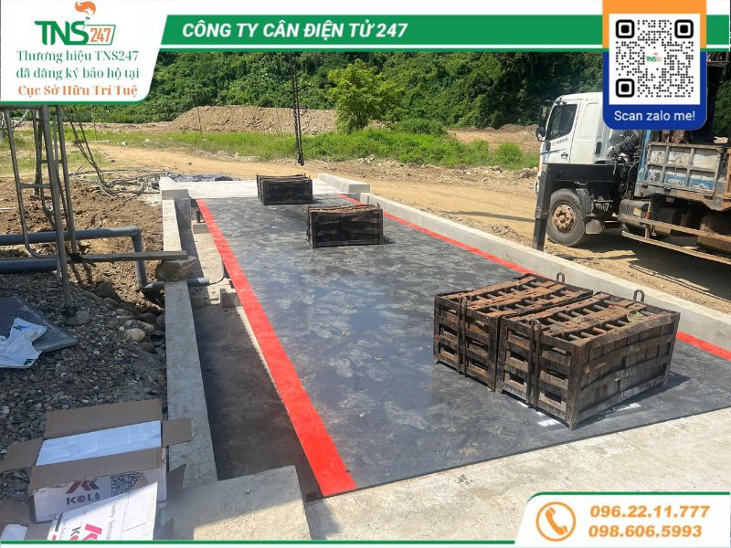 Lắp đặt cân ô tô điện tử 80 tấn tại xã Nghiên Loan Thái Nguyên