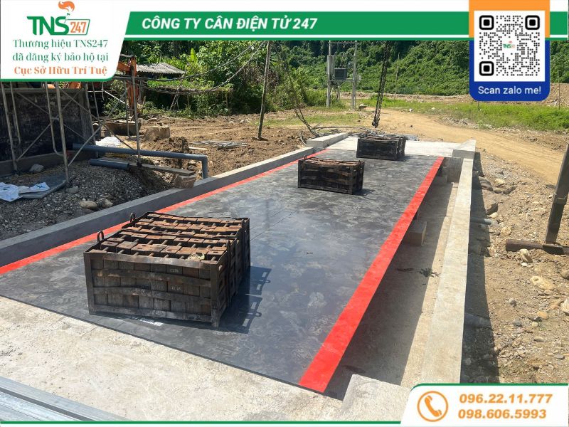 Lắp đặt cân ô tô điện tử 80 tấn tại xã Nghiên Loan Thái Nguyên