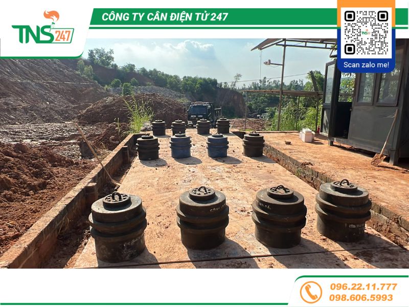 Sửa chữa kiểm định cân ô tô điện tử 60 tấn tại mỏ đất Hải Phòng