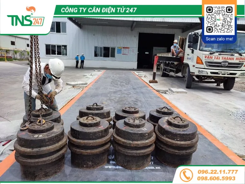 Lắp đặt cân ô tô điện tử 60 tấn tại Hải Dương