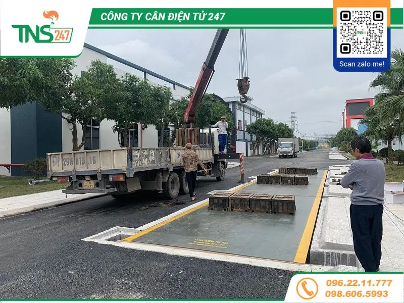 Báo giá lắp đặt trạm cân ô tô điện tử 60 tấn 18m tại Hải Phòng