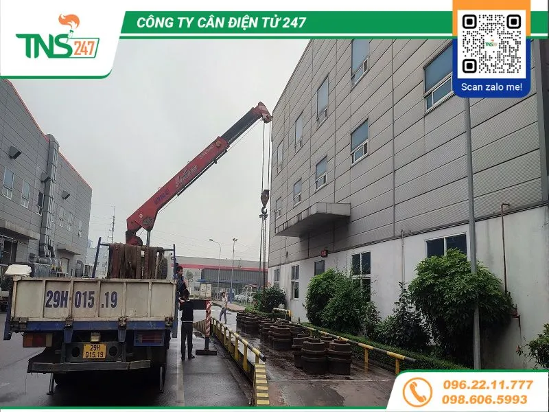 Kiểm định cân ô tô điện tử 60 tấn tại Bắc Giang