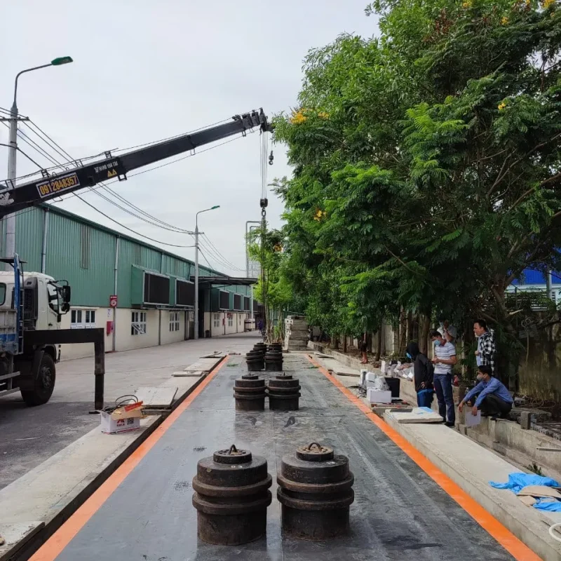 Lắp đặt cân ô tô điện tử 100 tấn tại Nam Định